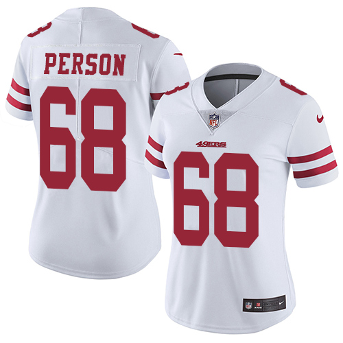 San Francisco 49ers Limited White Women Mike Person Road NFL Jersey #68 Vapor Untouchable
